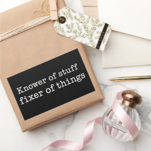 Adesivo Retangular Conhecedor de Coisas Consertador de Coisas Pai Faz