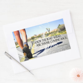 Adesivo Retangular "Conhecer o caminho à frente" Citação Inspiraciona