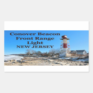 Adesivo Retangular Conover Beacon Front Range Light, NJ Sticker