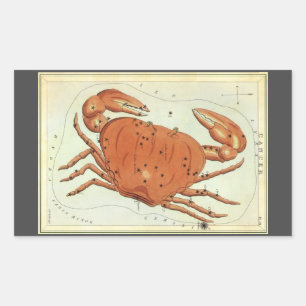 Adesivo Retangular Constelação do caranguejo do cancer da astrologi