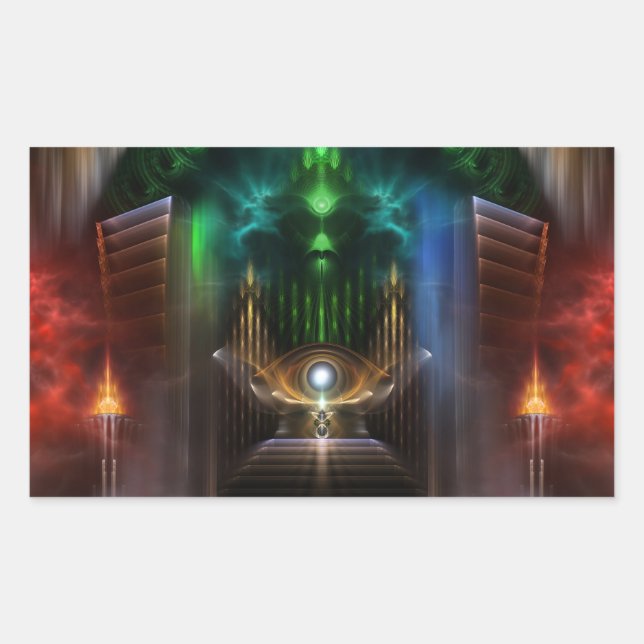 Adesivo Retangular Contemplando Arte Fractal Oz (Frente)