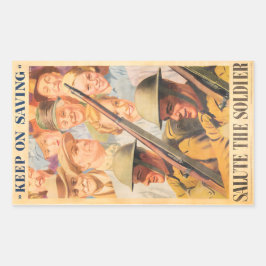 Adesivo Retangular Continue Salvando. Retirada do poster de guerra br