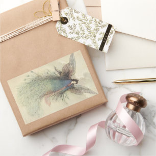 Adesivo Retangular Conto de Fadas Japonês Antigo, A Donzela da Lua