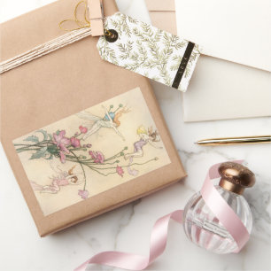 Adesivo Retangular Contos de fadas do vintage, três espírito enchid