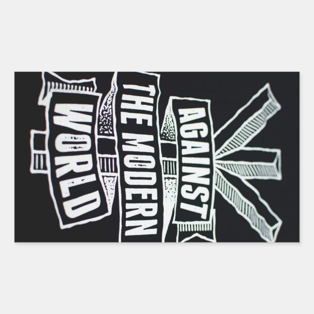 Adesivo Retangular contra o mundo moderno (Frente)