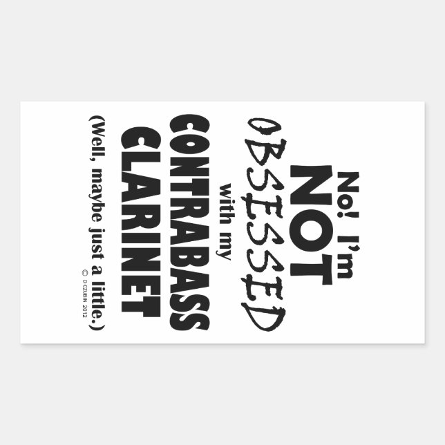 Adesivo Retangular Contrabass Clarinet Obcecado (Frente)