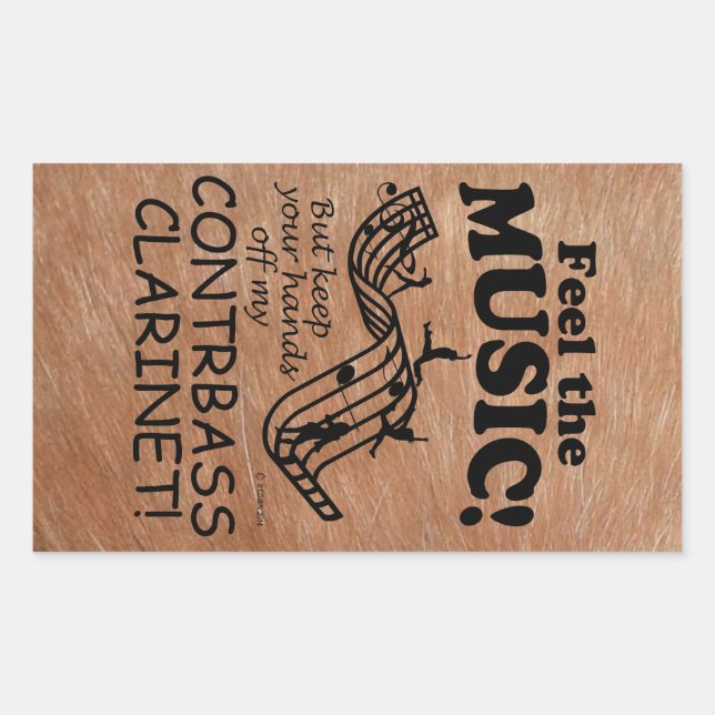 Adesivo Retangular Contrabass Clarinet Sente O Sti Da Música Retangul (Frente)