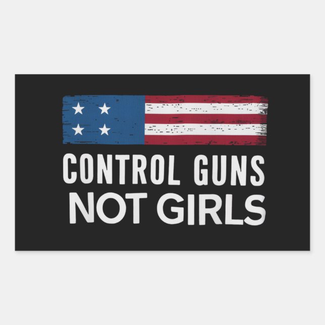 Adesivo Retangular Controlar Armas e Não Meninas (Frente)