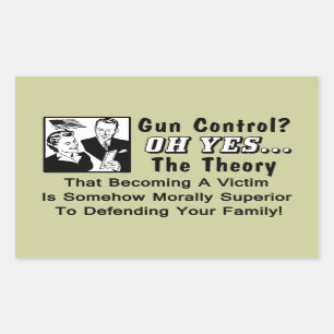 Adesivo Retangular Controle de Armas? Teoria De Uma Vítima!