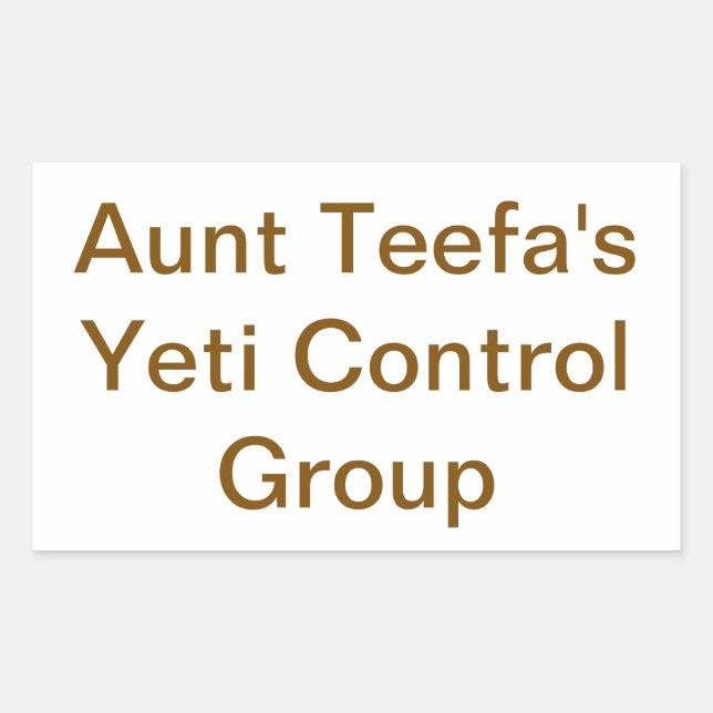 Adesivo Retangular Controle de Yeti da Tia Teefa Hankamer Artjunkhaus (Frente)