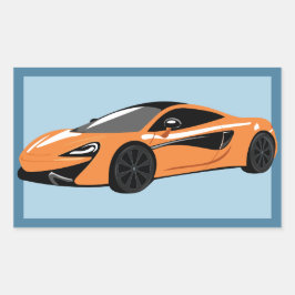 Adesivo Retangular Convite De Carro De Esporte Laranja