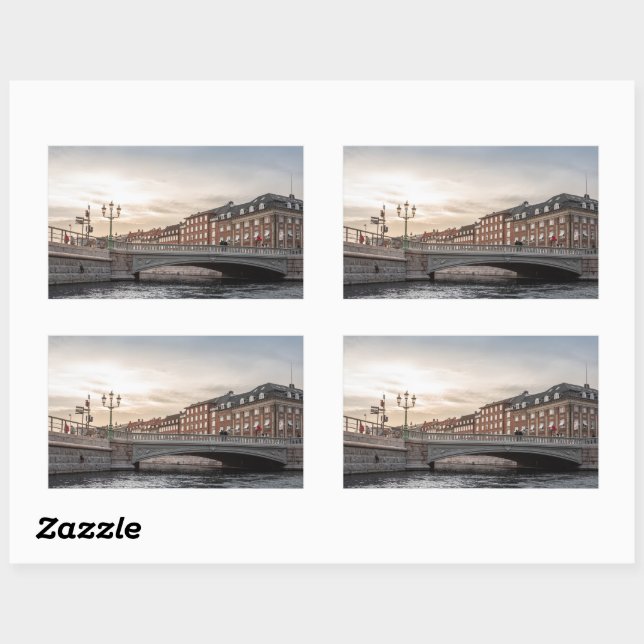 Adesivo Retangular Copenhaga Dinamarca (Folha)