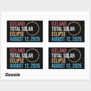 Adesivo Retangular Copo do eclipse solar total da Islândia em 12 de a