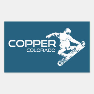 Adesivo Retangular Copper Mountain Colorado Snowboarder