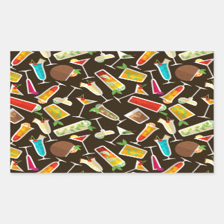 Adesivo Retangular Coquetel-padrão e bebida longa, bar-coquetel