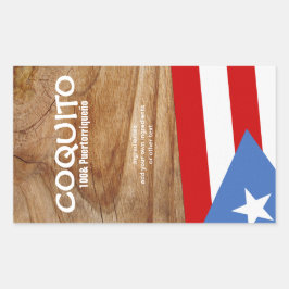Adesivo Retangular Coquito Puertorriqueno Flag