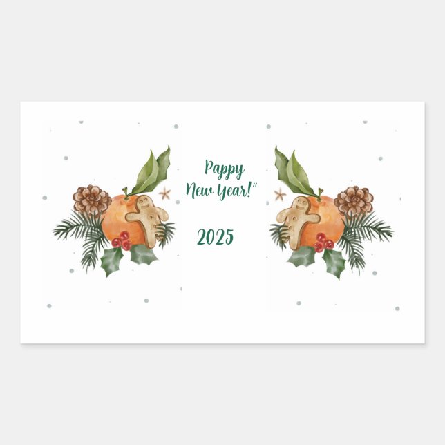 Adesivo Retangular "Cor aquática quente do inverno: Citros e cookies" (Frente)