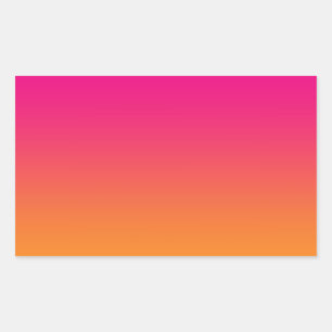 Adesivo Retangular Cor de rosa e laranja