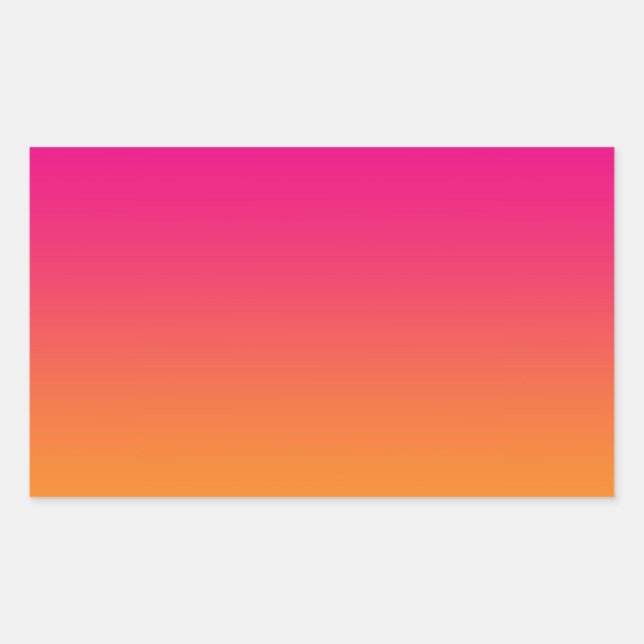 Adesivo Retangular Cor de rosa e laranja (Frente)