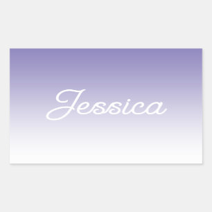 Adesivo Retangular Cor Ombre Roxo Claro (Editável) & Seu Texto