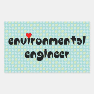 Adesivo Retangular Coração de Engenheiro Ambiental