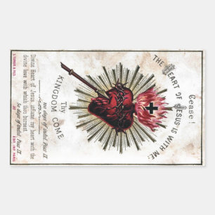 Adesivo Retangular Coração de Jesus Sticker