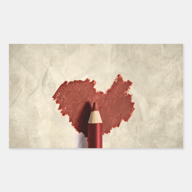 Adesivo Retangular Coração Escrevado (Frente)