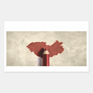 Adesivo Retangular Coração Escrevado