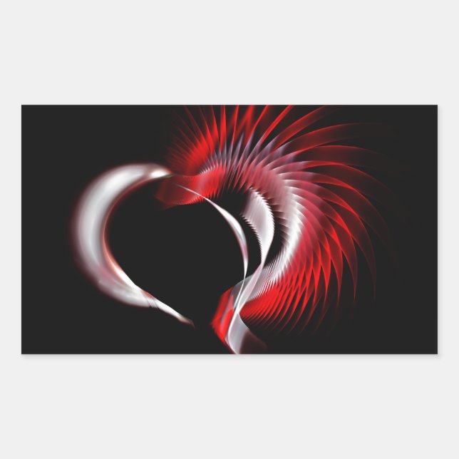 Adesivo Retangular Coração Metálico (Frente)