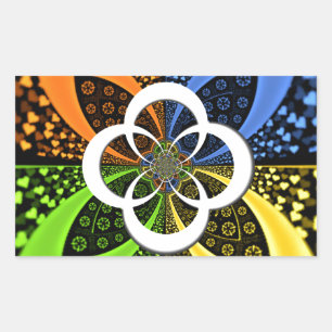 Adesivo Retangular Corações Iridescentes, Abstrato de Bolinhas