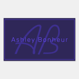 Adesivo Retangular Cores Roxas Profundas Modernas | Nome Legal e Mono