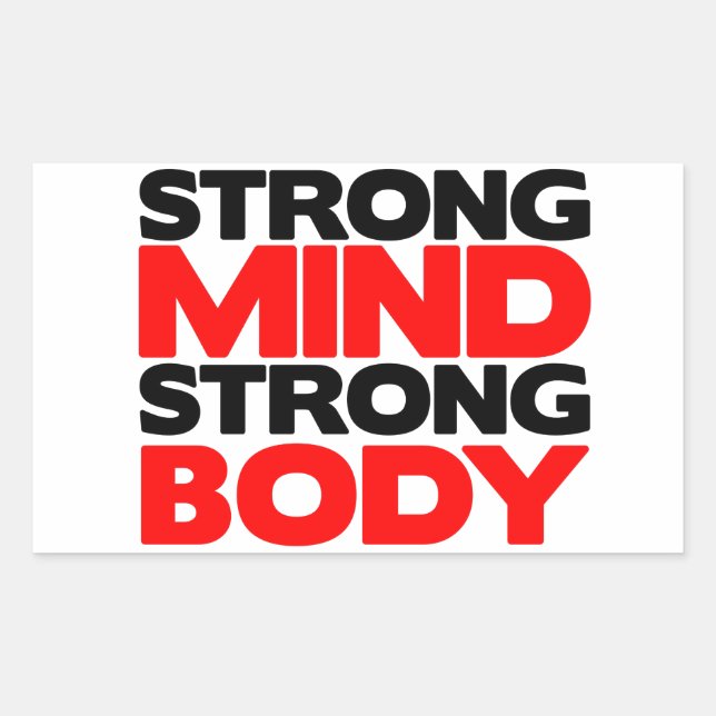 Adesivo Retangular Corpo Forte da Mente (Frente)