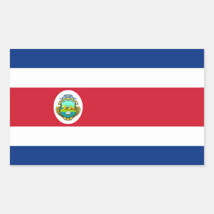 Adesivo Retangular Costa Rica/bandeira de Rican