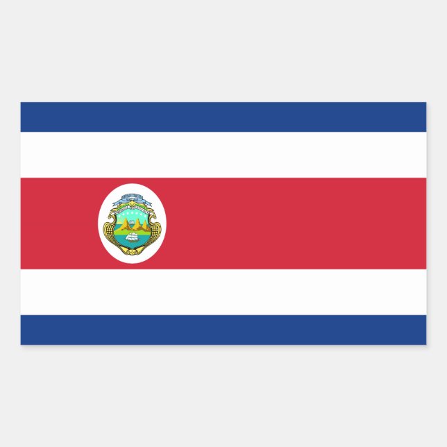 Adesivo Retangular Costa Rica - Bandeira Nacional da Costa Rica (Frente)