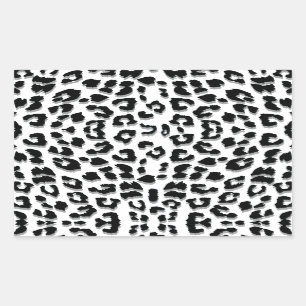 Adesivo Retangular Costume do impressão do leopardo de neve