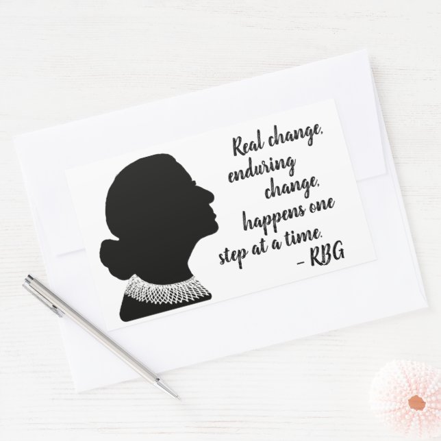 Adesivo Retangular Cota de Ruth Bader Ginsberg Silhouette (Envelope)