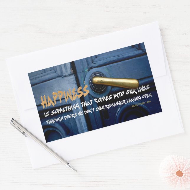 Adesivo Retangular Cotação Inspiracional Rosa Wilder Lane (Envelope)