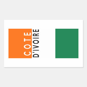 Adesivo Retangular cote d'ivoire país símbolo nome do símbolo do país