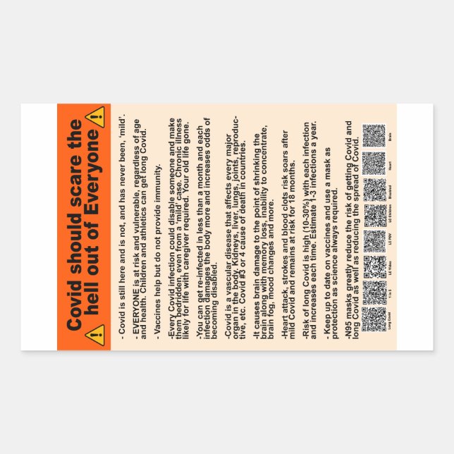 Adesivo Retangular Covid deveria assustar os cartazes de papel (Frente)