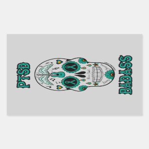 Adesivo Retangular Crânio de Badass PTSD