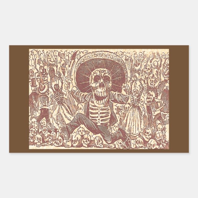 Adesivo Retangular Crânio de Oaxaca, La Calavera Oaxaqueña (Frente)