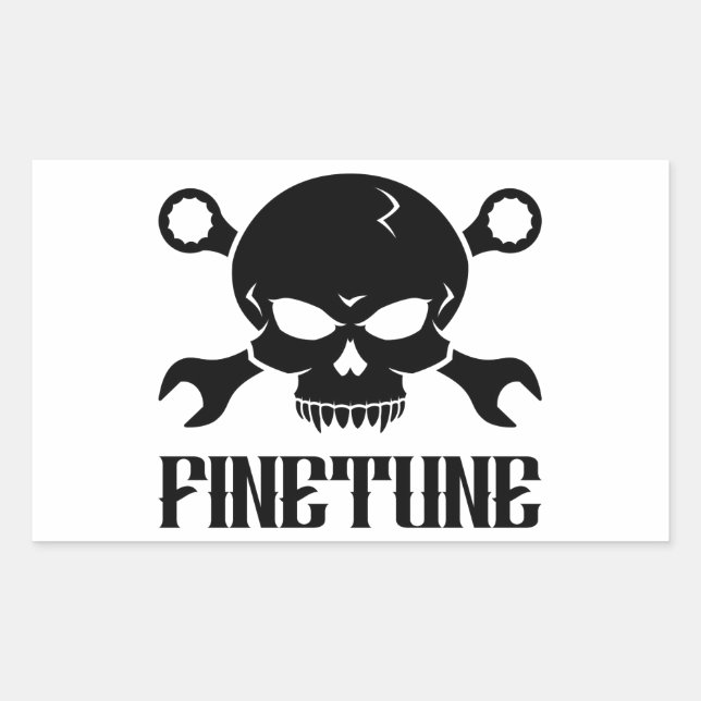 Adesivo Retangular Crânio 'n' Ferramentas 2 - Finetune (preto) (Frente)