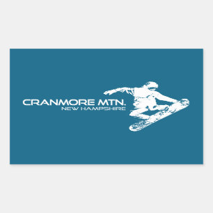 Adesivo Retangular Cranmore Mountain Resort New Hampshire Snowboarder