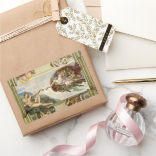 Adesivo Retangular Criação de Adão por Michelangelo, Vintage de Be