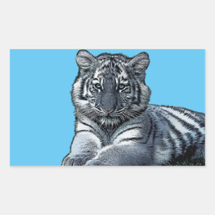 Adesivo Retangular criança branca bebê tigela selva safari arte ani