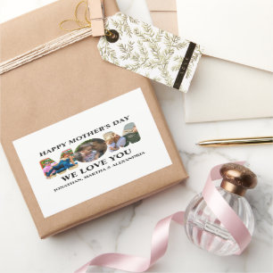 Adesivo Retangular Crie seu próprio Feliz dia de as mães de colagem d