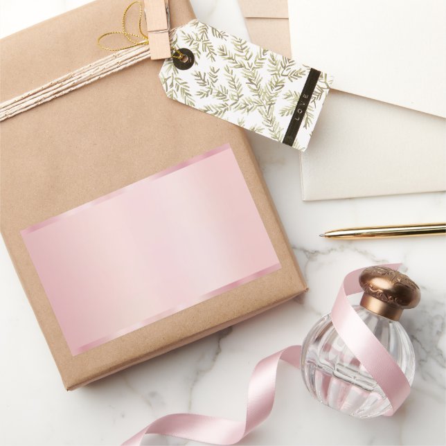 Adesivo Retangular Crie Seu Próprio Modelo Branca em Rose Gold Estilo (Presentear)