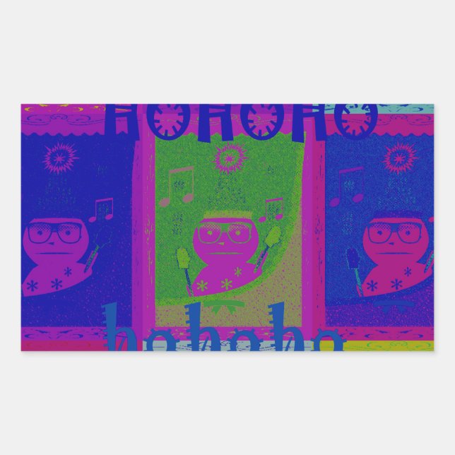 Adesivo Retangular Crie seus próprios Papais noeis especiais HoHoho P (Frente)