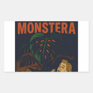 Adesivo Retangular Criei uma Planta de Terror Monstera Retro