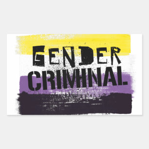 Adesivo Retangular Criminoso Não Binário de Gênero